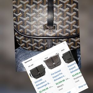 Goyard Black and Brown Monogram Crossbody Bag